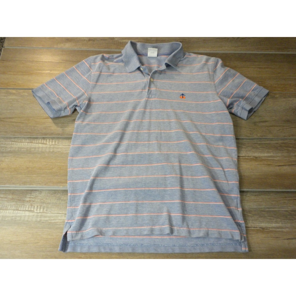 Brooks Brothers 1818 Performance Polo Shirt Mens L Blue Slim Fit Golden Fleece